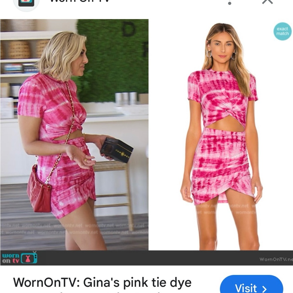 Superdown pink tie dye cutout t-shirt dress